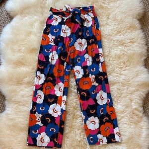Floral print rayon pants size S